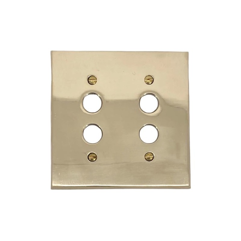 Double Gang Brass Push Button Switch Plate