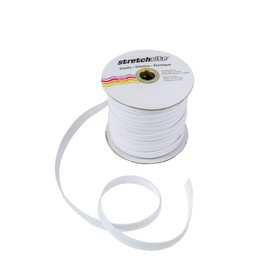 Stretchrite 1NSS1101WHTE Bobina elástica de poliéster Tejida Plana de 1/2 x 50 Yardas, Color Blanco
