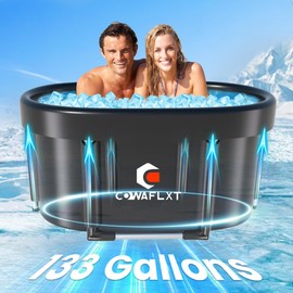 XL Ice Bath Tub,133 GAL Large Portable Cold Plunge Tub with Cover, Cold Water Therapy Recovery at Home Gyms Outdoor Use,Extra Ice Massage Balls Include,46"L x 22"W x 23"H