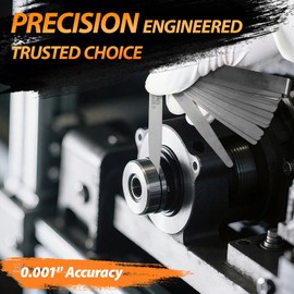 HARDELL Feeler Gauges 0.001-0.04", 32 Blades Feeler Gauge & 16 Blades Offset Gauge, Feeler Gauge Set Steel Metric/Inch, Feeler Gauges for Values Spark Plug Gaps Width Thickness Measuring Tools