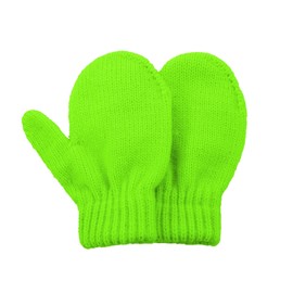 Kids Gloves Toddler Knitted Mittens Thick Cold Protection Glove Warm Toddler Winter Gloves for Baby Boys Girls Fluorescent Green