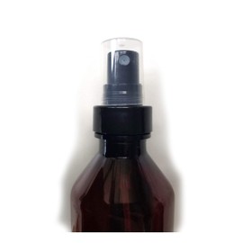 Botella vacía (4 onzas) de plástico PET ámbar rellenable, sin BPA, con pulverizador de niebla fina negra (paquete de 5)