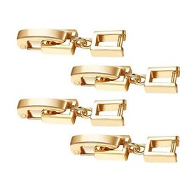 4 PCS Gold Plated Fold Over Clasp Set, Fold Over Clasp, Bracelet Extender Clasps, for Bracelet or Necklace Making Jewelry Extender(Gold)