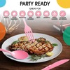 Exquisite Pink Plastic Knives 50 Pcs Pink Knives Disposable Utensils