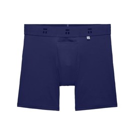 Tommy John Men's Air 6" Mid-Length Boxer Brief Underwear - Hammock Pouch (Baritone Blue, Small)