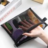ZHSHXNGY 4 Pcs Mesh Makeup Pouch Gray Makeup Pouch Hanging
