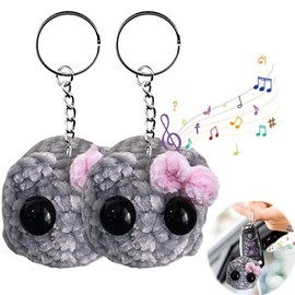 REGAPOG Sad Hamster with Sound, Hamsti Key Ring, Hamster Meme with Violin Sound, Hamsti with Sound, Hand Knitted Sad Hamster Cuddly Toy, Courage Gift for Friends, Partner (2 Pieces), 2 pieces.
