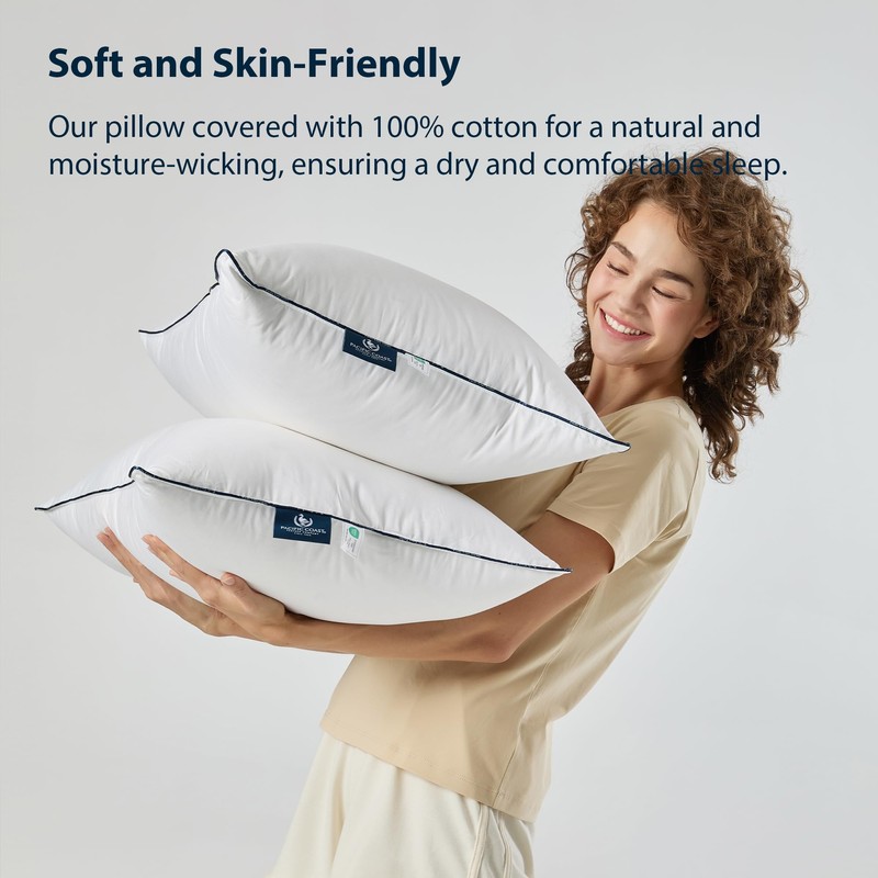 Pacific Coast Bed Pillow, Hotel Goose Feather and Down Pillow