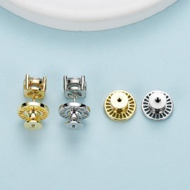 Earring Backs for Droopy Ears, 4PCS Sturdy Cycle Shape Earrings Lifter Backs Replacements for Studs Large Flat Backings for Heavy Earings Locking Support Backers for Strected Earlobe