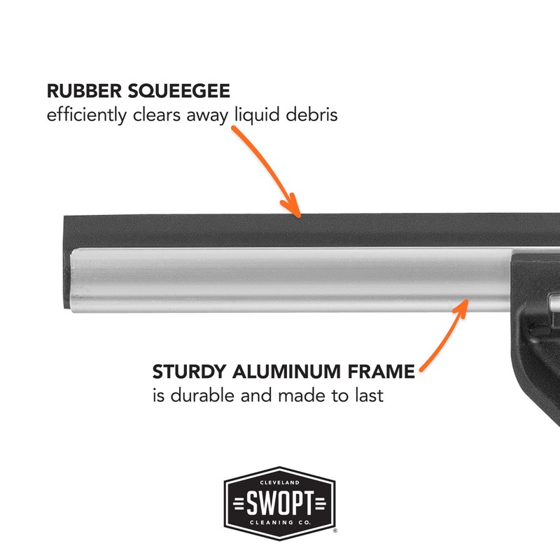 SWOPT 12" Combination Squeegee Head - Blade With Detachable Microfiber