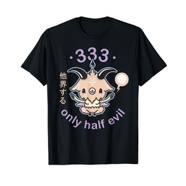 Pastel Goth 333 Only Half Evil T Shirt Kawaii Baphomet Gift T-Shirt