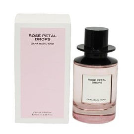 Zara Rain N°01 Rose Petal Drops Perfume for Women Floral Fruity Rose and Amber Fragrance Created by Jo Malone Eau de Parfum 100 ML (3.4 FL. OZ.)