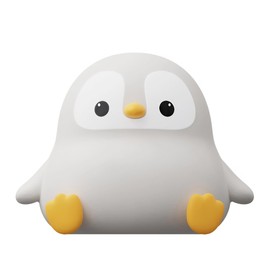 QonSaSiao Penguin Nursery Night Light,LED Squishy Silicone Lamp,2 Levels Dimmable Bedroom Nightlight for Kids,Touch Light,Dorm Decor lamp,Baby Boys Girls Gifts (Sitting Penguin)