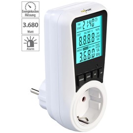 revolt Power Meter: Digital Energy Cost Meter with Illuminated XXL Display, 2 Tariffs (Dual Electricity Meter, Two Tariff Electricity Meter, Current Measurement)