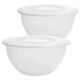 Centi Set of 2 Salad Bowls with Lid 5 Litre Storage Container (Transparent)