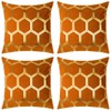 Red Rainbow 4 Pack of Gold Metallic Velvet Cushion Covers