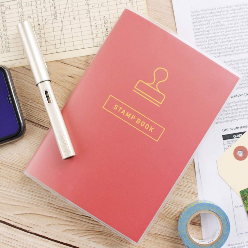 Stamp Book, Notebook, Stamp Book (Red) Stylish, Travel, Notebook, Hobby