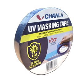CHAWLA | UV Masking Tape 24mm 50 Meters | Paper Tape Easy Tear White Removable Painting DIY Decoration, Heavy Duty, Paper Tape for Paint Decoration, 24 mm 50m