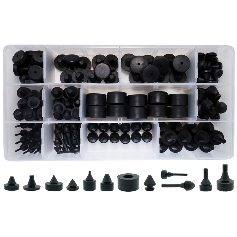 Dsnaduo 160 PCS Black Automotive Rubber Bumper Assortment, Rubber Stop