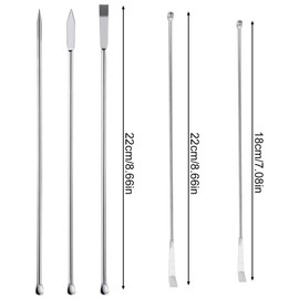 XPEX 5 Piece Laboratory Scraper Set, Double-Ended Scraper, Stainless Steel Laboratory Scraper, Stainless Steel Chemical Reagents, Micro Spoon, Reagent Scraper for Samples