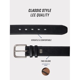Lee Casual Mens Every Day Classic Belt with English Bevel Edges for Jeans, Khakis (Black, 38)