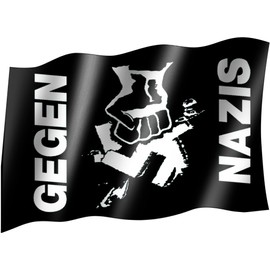 Gegen Nazis/Country State Flag Flag Flag with Hoisting Flag 150 x 90 EYELET CURTAINS, Very Good Quality