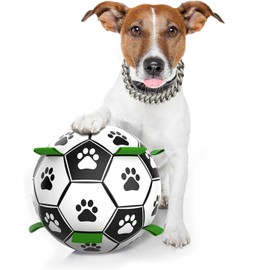 Voarge Dog Football Toys with Grab Tabs, Dog Fetch Training Toy, Interactive Dog Toy for Small & Medium Dogs, Durable Ball for Indoor & Outdoor