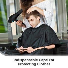 6 PCS Barber Cape, 57 x 47 Inch Waterproof Shampoo Capes With Snaps Buttons Closure, Large Hair Cutting Salon Cape Barber