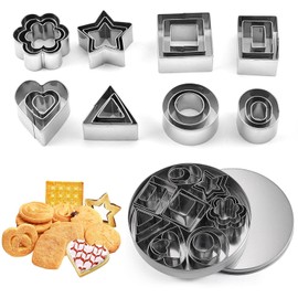 Unvtap Ausstechformen Set 24 Stück Ausstecher Mini Kleine Keksausstecher aus Edelstahl Plätzchen Ausstecher Ausstechformen Weihnachten für Backen, Mini Ausstechformen