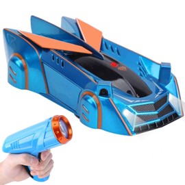 Bnineteenteam Coche de Control Remoto, Coche de Carreras para Escalar Paredes, Sensor de Luz de Seguimiento Infrarrojo, Tracción en Las 4 Ruedas, Juguetes para Niños (Blue)