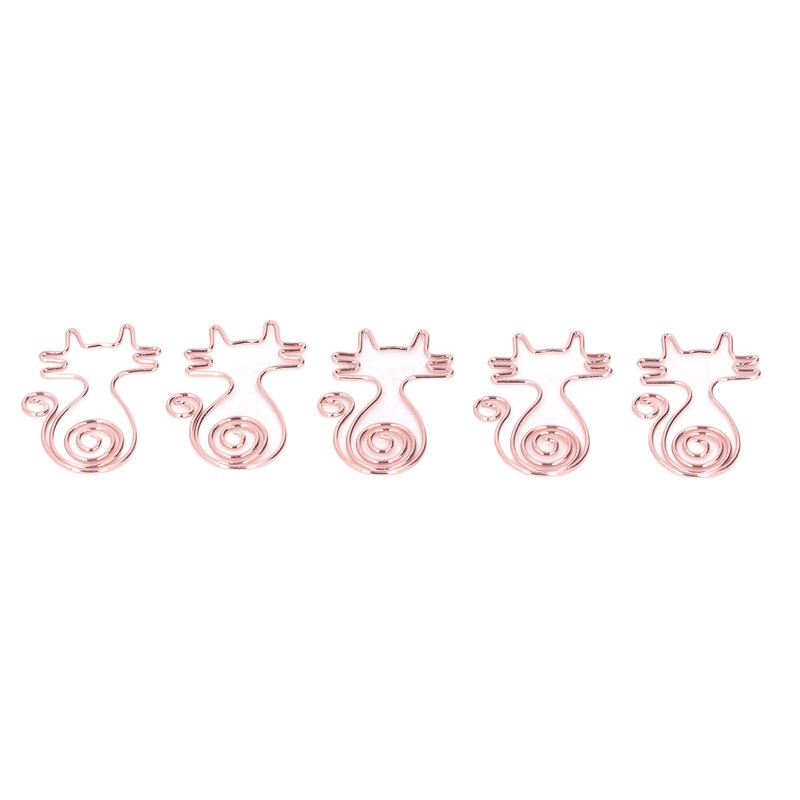100Pcs Cute Paper Clips Rose Gold Cat Shape Anti Slip