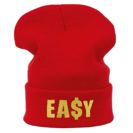 morefaz Beanie Hüte Mützen Damen Herren Jungen Trill, Meow,Swag,Wasted,Diamant TM (Easy Red Gold)