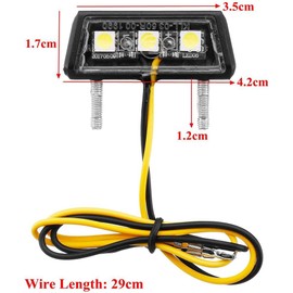 SIGANDG LED Motorcycle License Plate Light 12V 3 SMD LED Chip Mini Tiny Lamp Waterproof for All Models of Motorcycles and Quad Bikes (Yellow)