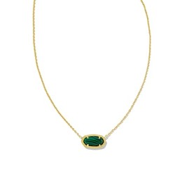 Kendra Scott Women's Elisa Pendant Necklace Gold Green Malachite One Size