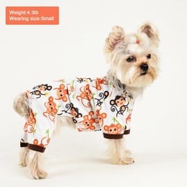 Dog Pajamas Onesies Spring Summer Dog Clothes for Medium Dogs Boy Girl Soft Stretchy Puppy Clothes Pet Jammies Outfit (XX-Large, Cute Monkey)