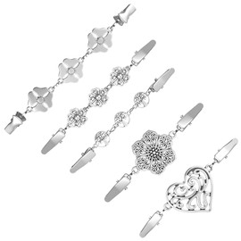 YUXIANLB Sweater Clips for Women, Vintage Cardigan Clips Shawl Pins, Adjustable Waist Blouse Holder Brooch Clasps, 5 Pcs Elegant Outfit Enhancer Accessory for Weddings Parties Daily Outfits