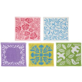 Hiro Shoji 87021800 Handkerchief, Convenient Wash and Change Towel, Set of 5, 9.1 x 9.1 inches (23 x 23 cm), Hand Towel, Fluffy, Men's, Boys, Women's, Mini, Small, Compact, Kids, Elementary School