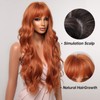 Long Orange Wigs for Women Body Wave Ginger Hair Synthetic