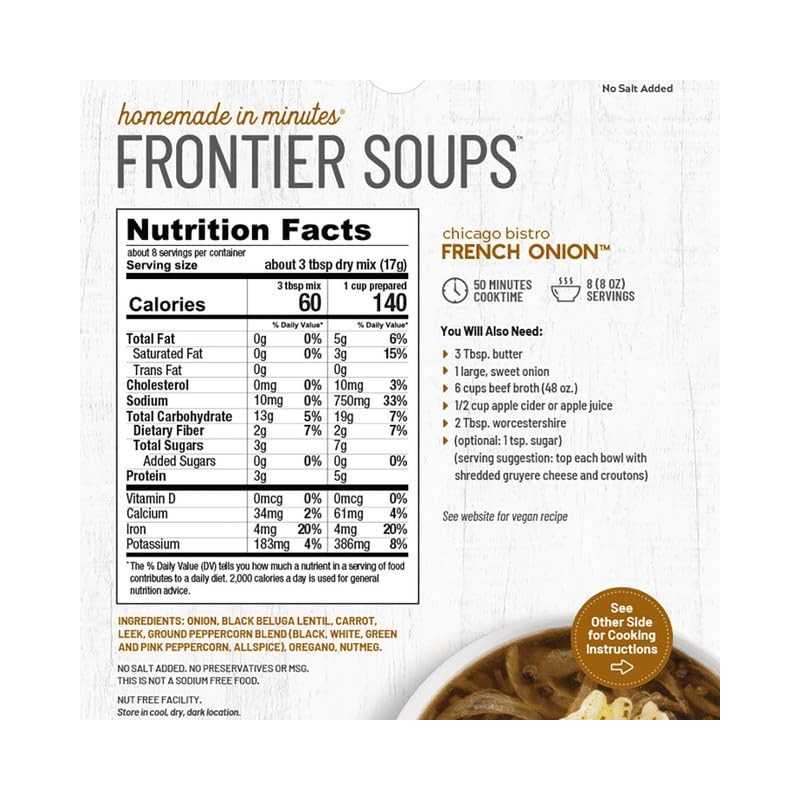 Frontier Soups Homemade In Minutes chicago bistro French Onion, 4.75