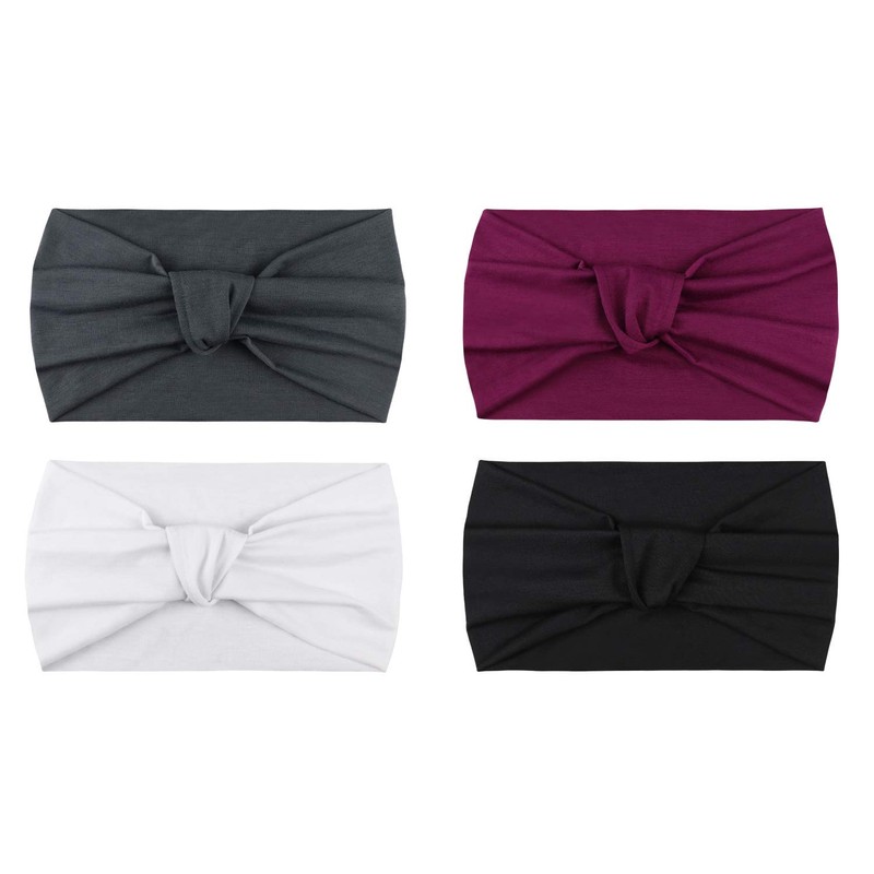 DRESHOW 4 Pack Women Headbands Boho Criss Cross Head Wrap