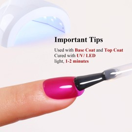Jelly Gel Nail Polish, Neon Hot Pink Jelly Gel Polish Translucent Sheer Spring Summer Gel Polish Soak off UV LED Light for Nail Art DIY Manicure 0.5 Fl Oz