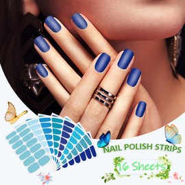 SILPECWEE 8 Sheets Gradient Nail Wraps for Women Adhesive Nail Polish Stickers Stick on Nail Polish Strips for Women Gel Nail Strips Fingernail Stickers Manicure Design with Nail File
