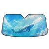 Car Windshield Sunshade, Blue Sky Whales Foldable Auto Window Sunshade,