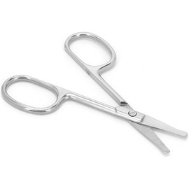 Tijeras para el Pelo de la Nariz de Acero Inoxidable, Tijeras para Recortar con Punta Redondeada para Cejas, Barba, Bigote (MJ-WB094)