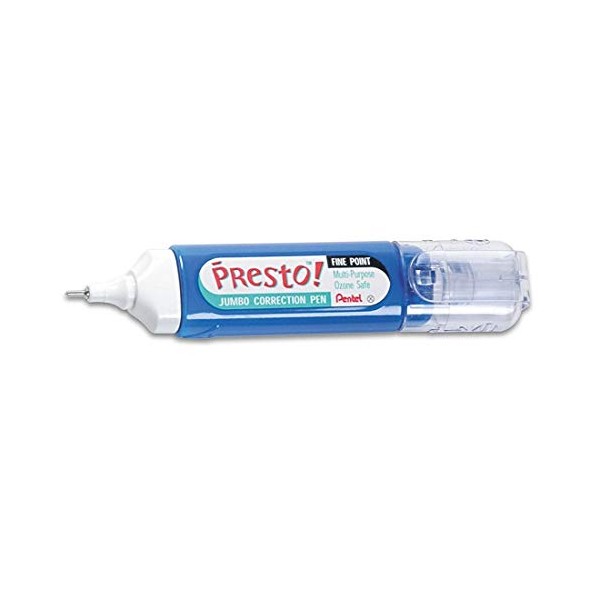 Pentel(R) Presto(TM) Jumbo Correction Pen, Fine Point, 12 ml, 6 Packs