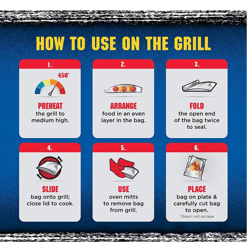 Kingsford Grilling Extra Tough Aluminum Grill Bags, For Locking in