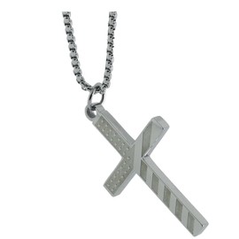 Christian Hardware CH14 American Flag Cross Stainless Steel 26" Necklace Mormon One Moment In Time LDS CTR