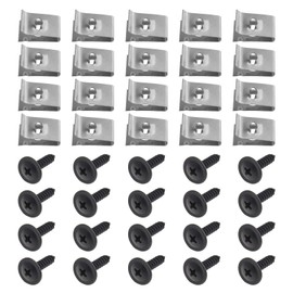 EMSea 20Pcs Screw and Nut Clip Kit, for Wheel Arch Cover Undertray Fender N90775001