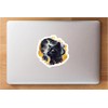 Black Cat Midnight Cosmic Gold Pattern Sticker Cute Unique Design