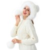 LA CARRIE Women's Faux Fur Hat with 3 Pom Pom